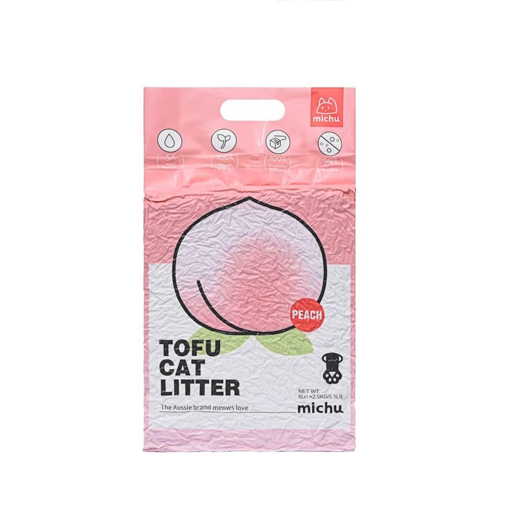 Michu tofu cat litter fast-clumping action helps keep cleanup quick and tidy.