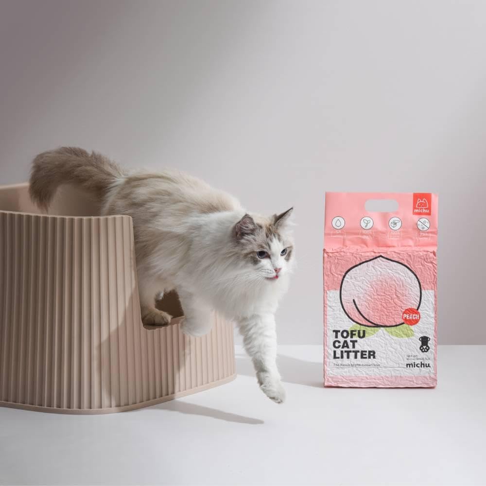 Michu Tofu Cat Litter natural biodegradable peas formula is eco-friendly