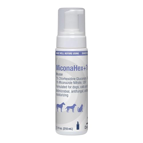 MiconaHex+Triz Mousse bottle for easy at-home antifungal skin care.