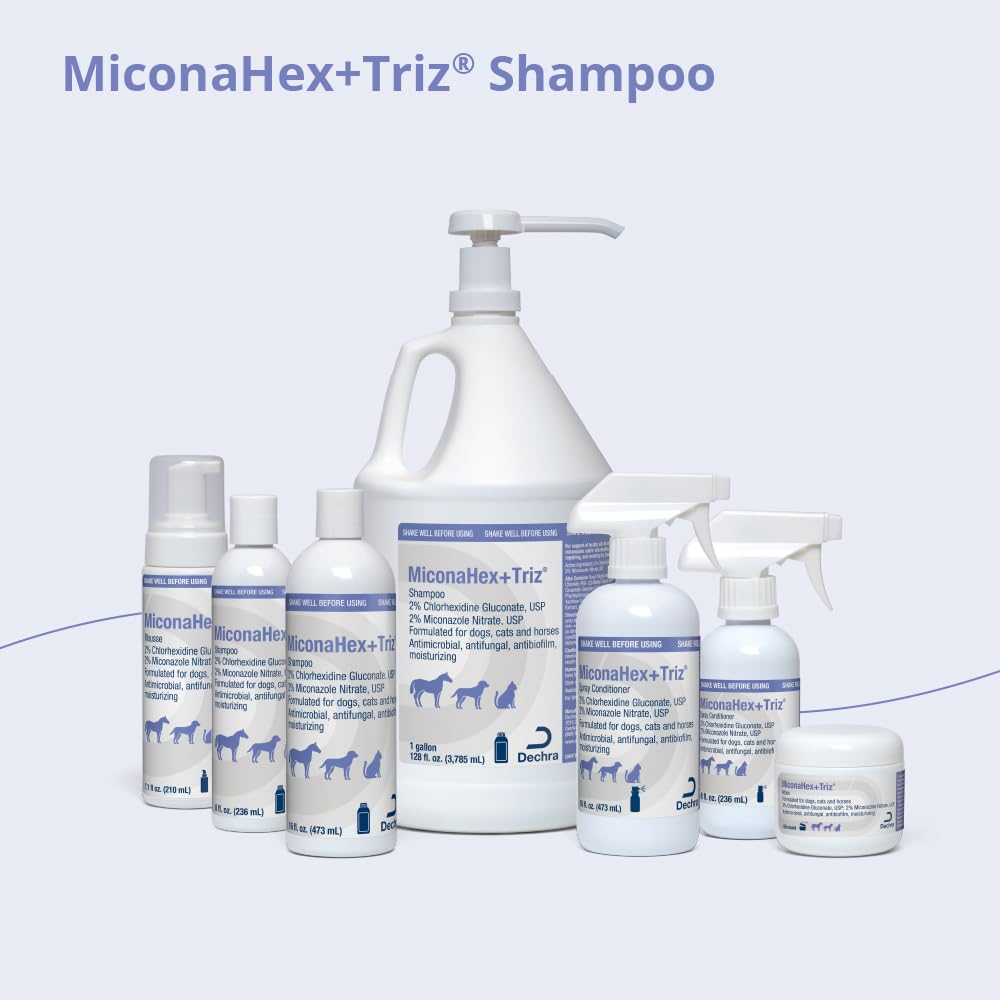 MiconaHex+Triz shampoo bottle, easy application and cleansing.