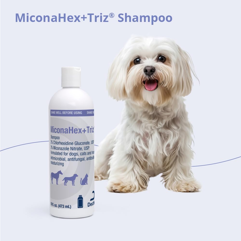 MiconaHex+Triz shampoo, multi-species care for coat health.