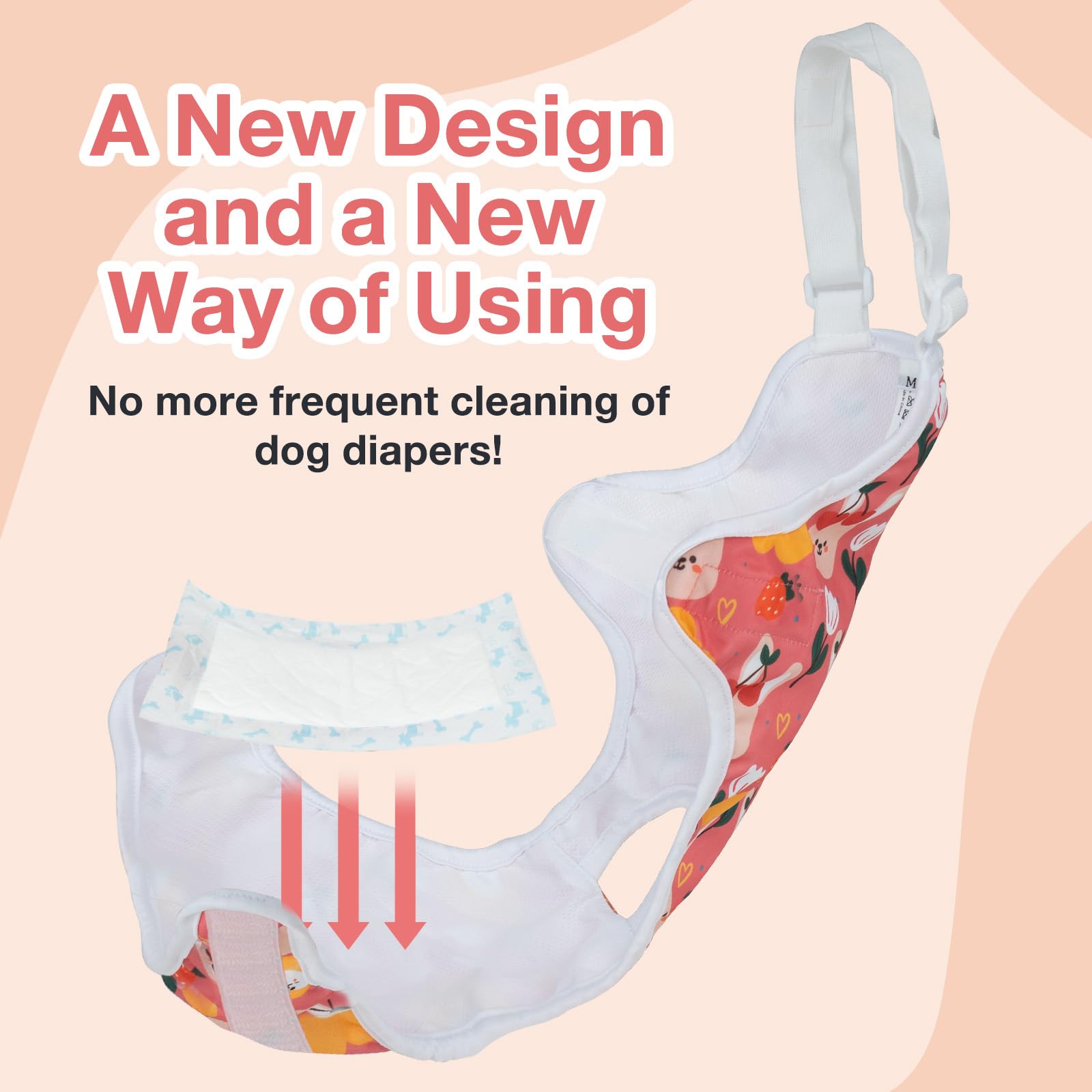 MICOOYO dog diaper liners compatibility enables easy updates for reusable use.