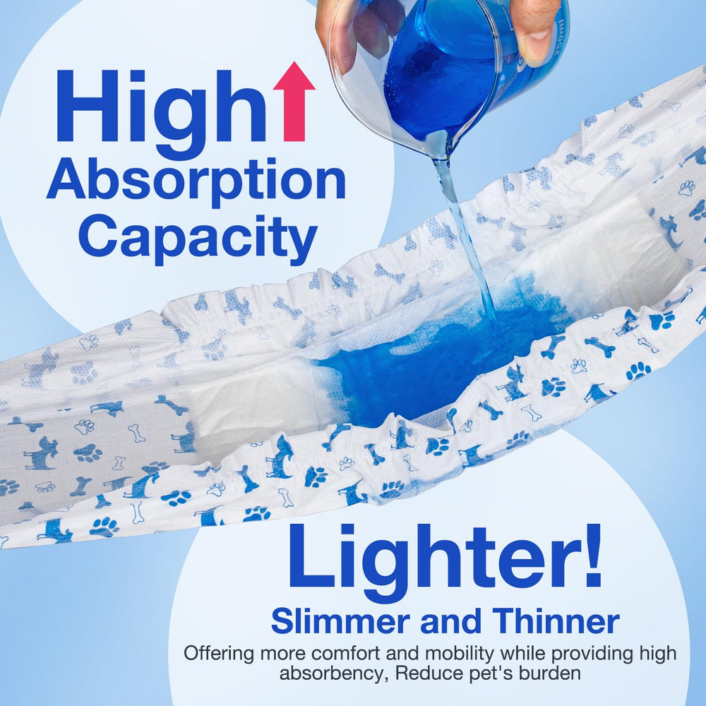 MICOOYO diapers feature adjustable fasteners and stretchy waistband for secure fit