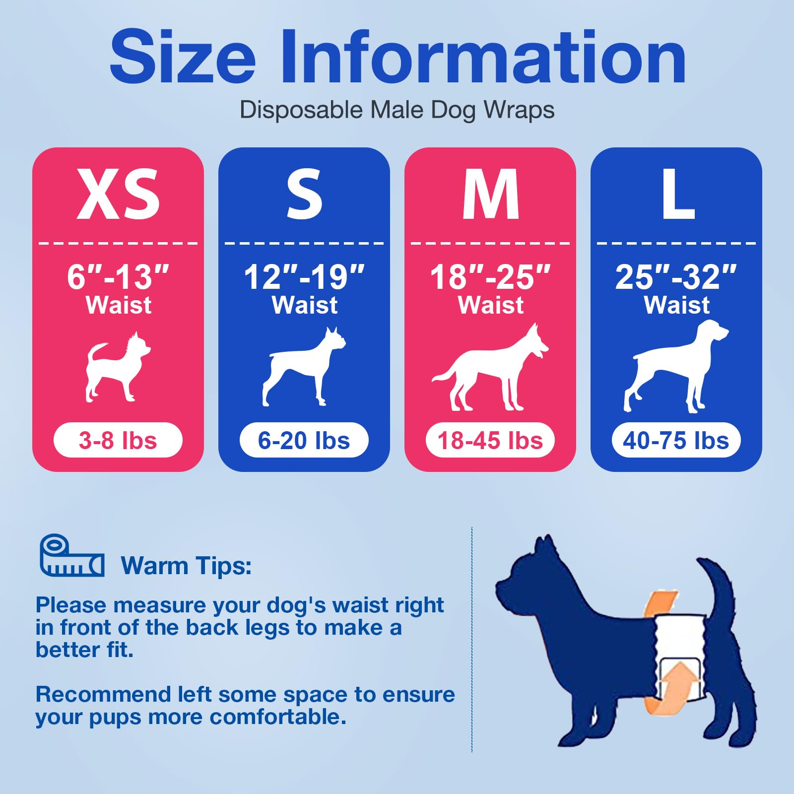 MICOOYO male dog wraps suitable for urine marking and potty training