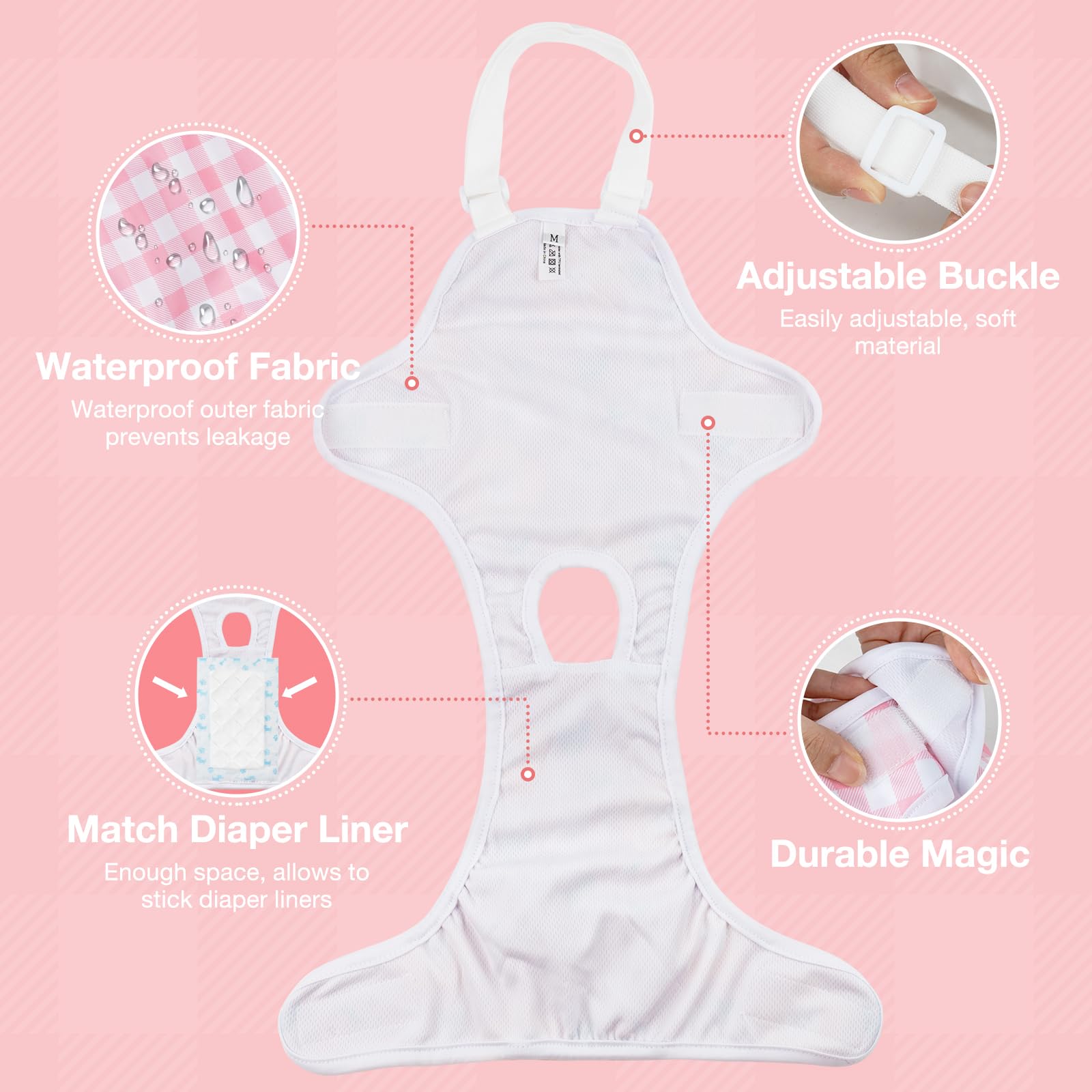 MICOOYO dog diaper onesie machine washable fabric for easy care