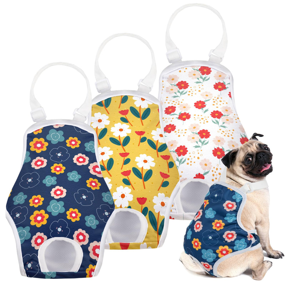 MICOOYO dog diaper onesie floral-lxl pattern for secure heat-cycle fit