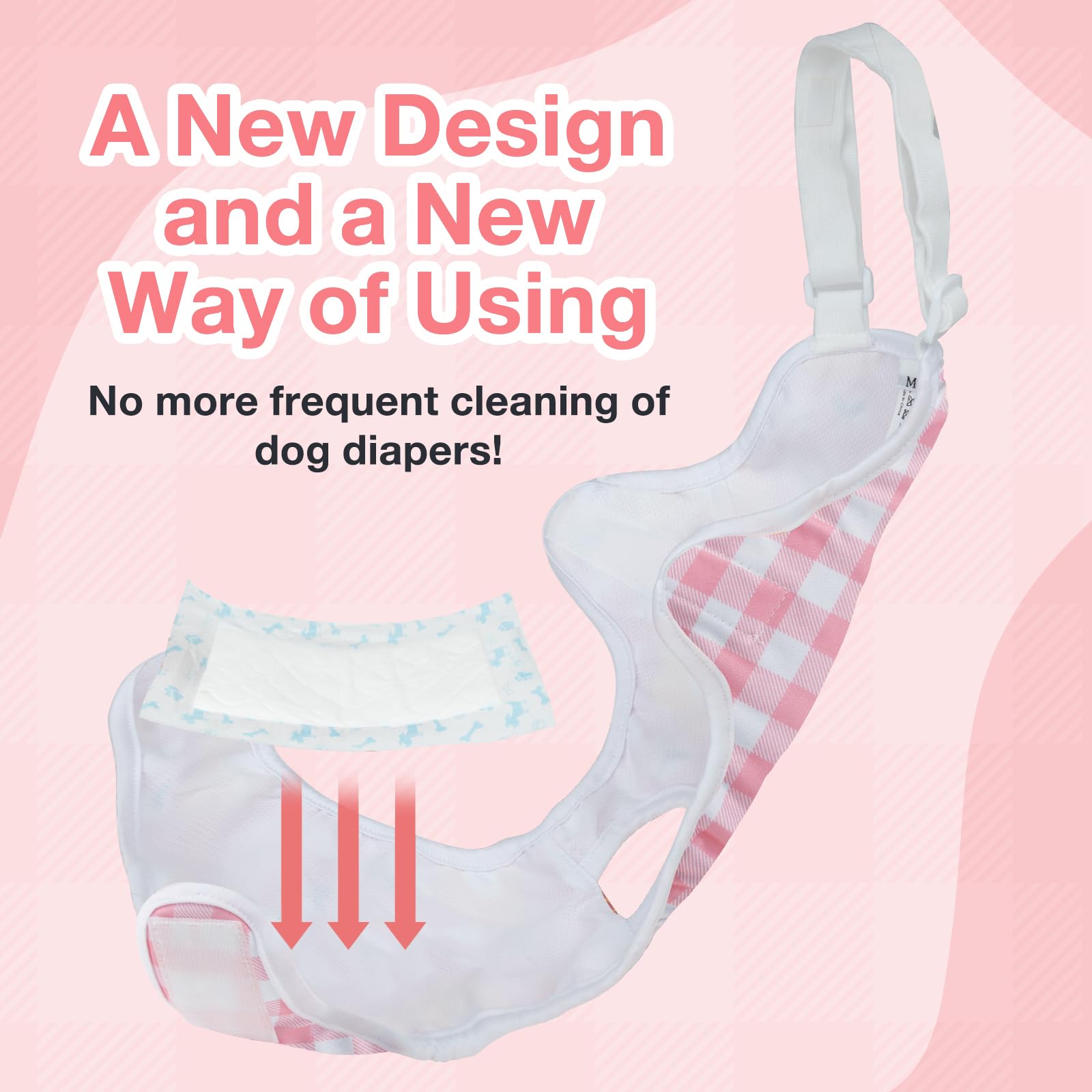 MICOOYO dog diaper onesie side view showing adjustable straps