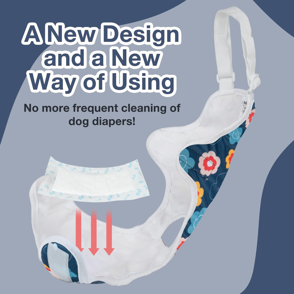 MICOOYO dog diaper onesie suspender-strap design prevents slipping