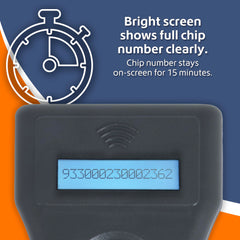 Microchip ID For the Animal World Hero Scanner 15-minute display hold helps documentation