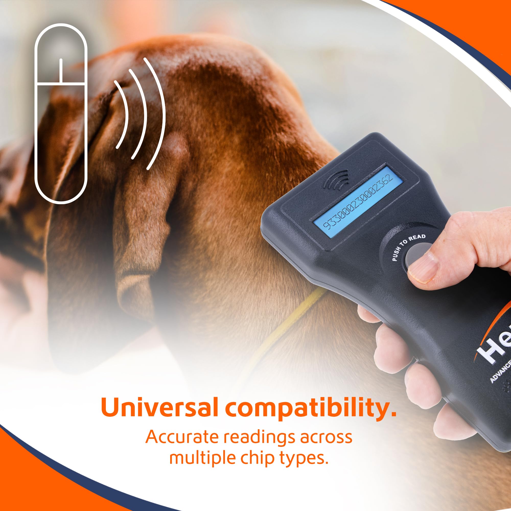 Microchip ID For the Animal World Hero Scanner lightweight 7-inch handheld for clinics and shelters