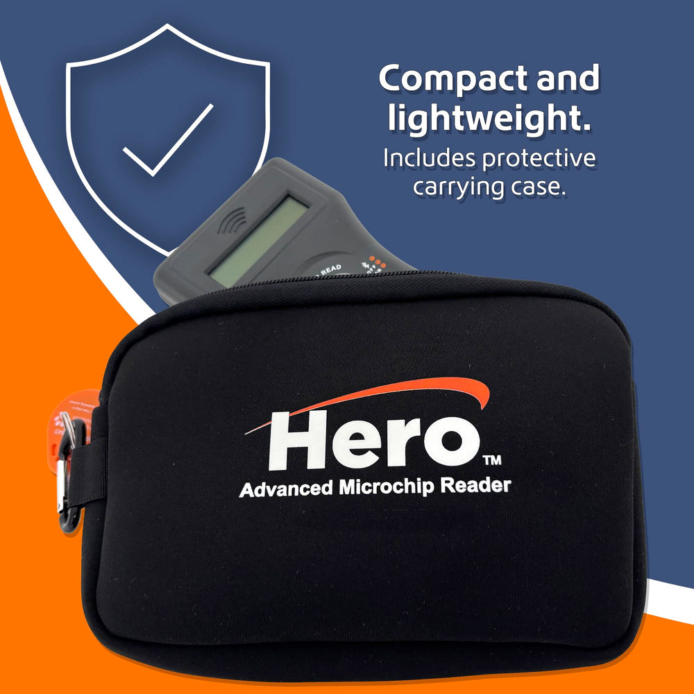 Microchip ID For the Animal World Hero Scanner rechargeable battery with power save extends use