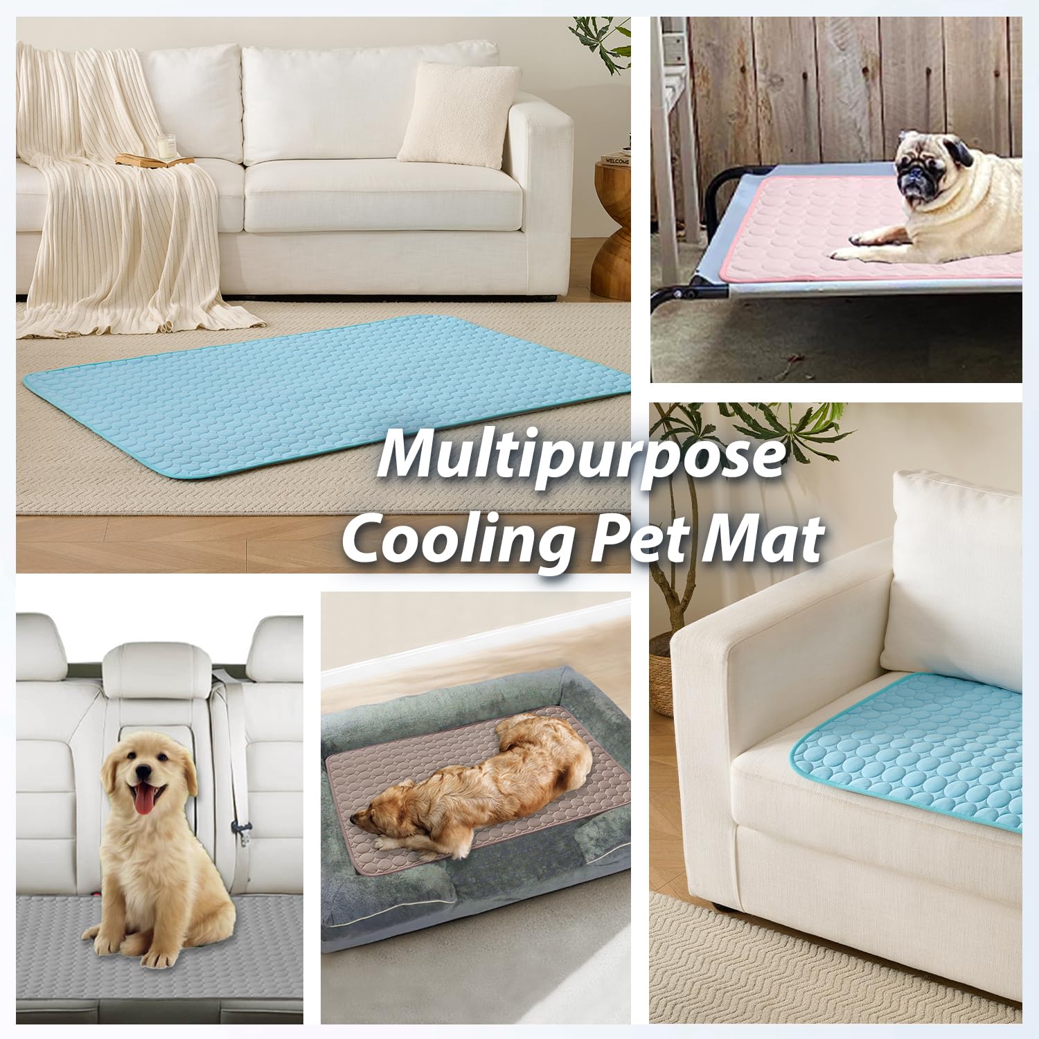 MICROCOSMOS mat blue easy-clean machine washable