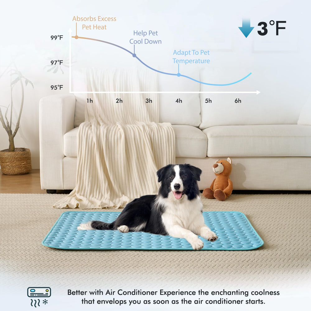 MICROCOSMOS cooling mat blue folded for portable travel