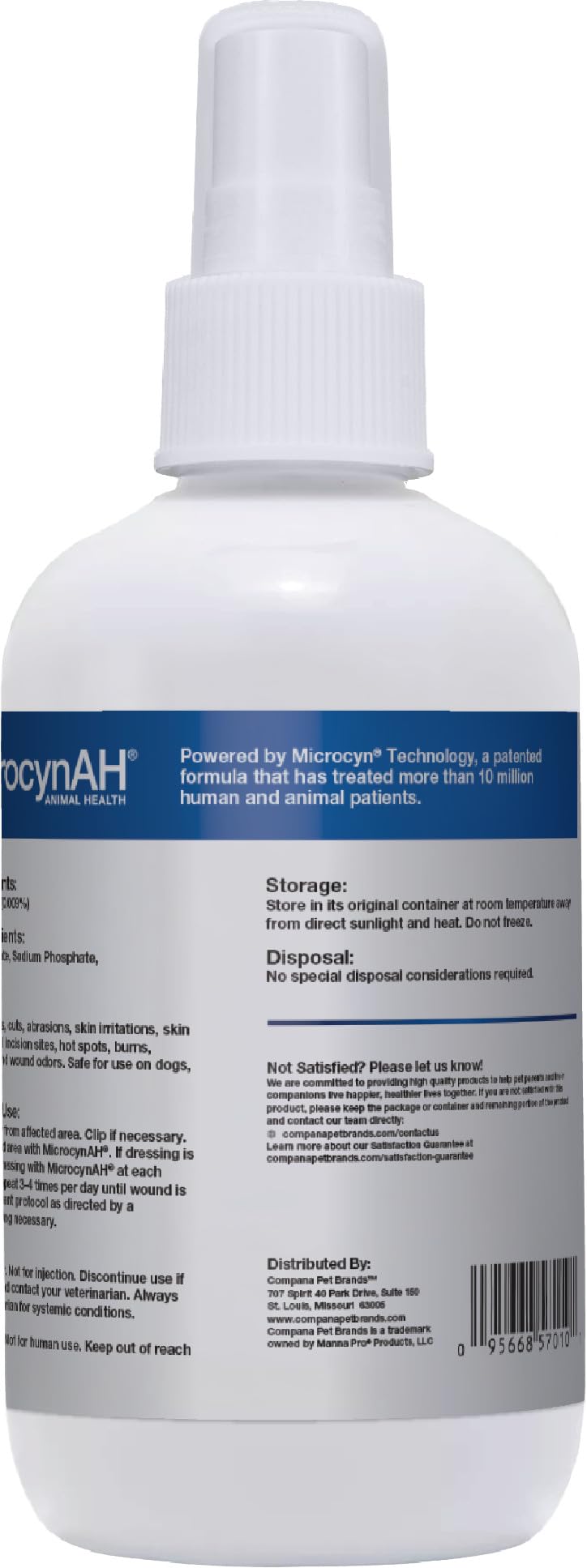 Microcyn AH wound spray on a horse scrape, convenient wound care.