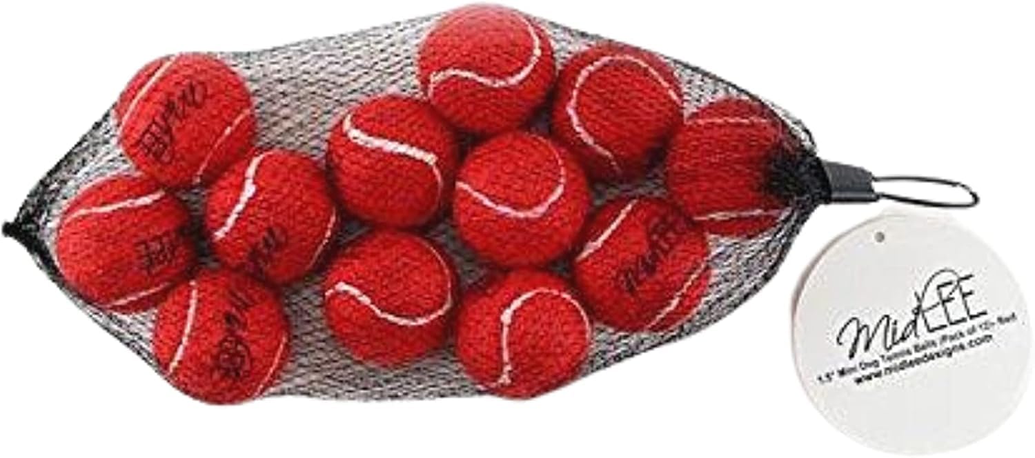 Midlee dog tennis ball ready for launcher during fetch