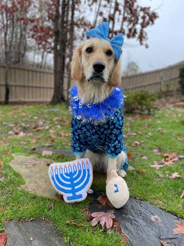 Midlee Menorah Sugar Cookie Dog Toy packaging view signals gift-ready festive appeal.
