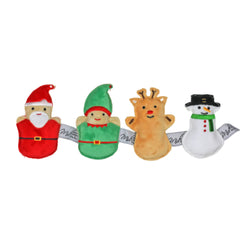 Midlee mini plush Christmas dog toy elf with squeaker for interactive play