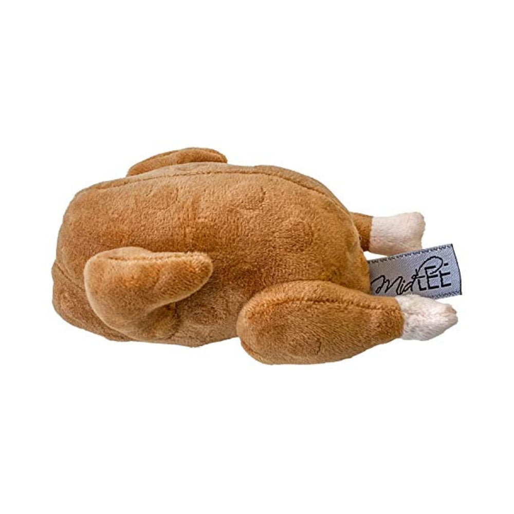 Midlee Roasted Thanksgiving Turkey dog toy front view shows soft fabric for cozy chew sessions