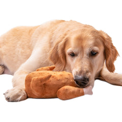 Midlee Roasted Thanksgiving Turkey Plush Dog Toy large second image emphasizes cozy brown fabric.