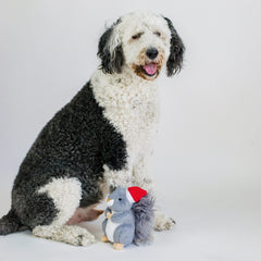 Midlee Santa hat detail on dog toy enhances seasonal charm.