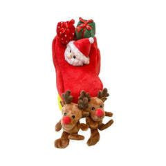 Midlee Santa Sleigh hidden presents image emphasizes squeaky rewards inside for interactive puzzle fun