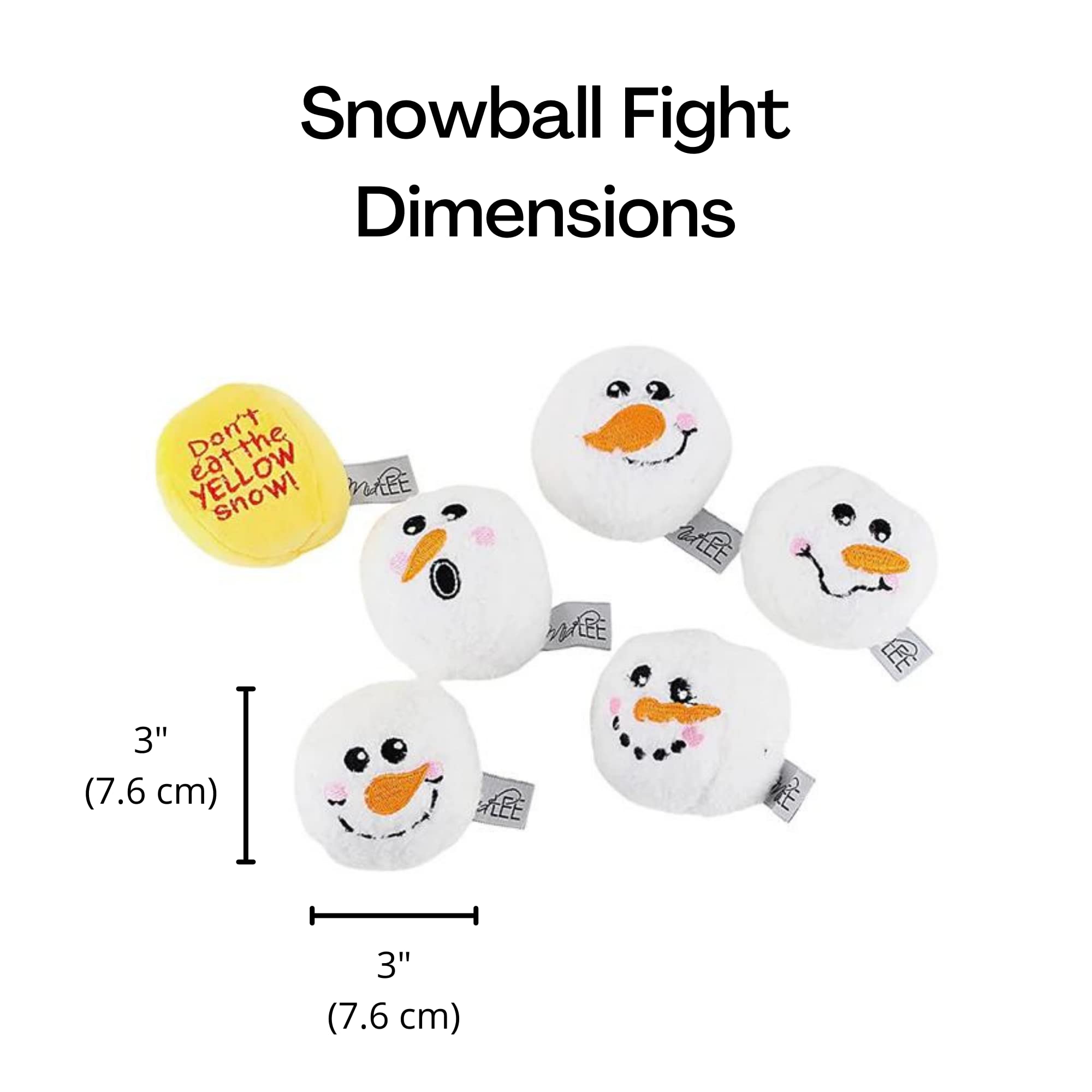 Midlee Snowball Fight dog fetch toy—durable plush, ideal for indoor games.