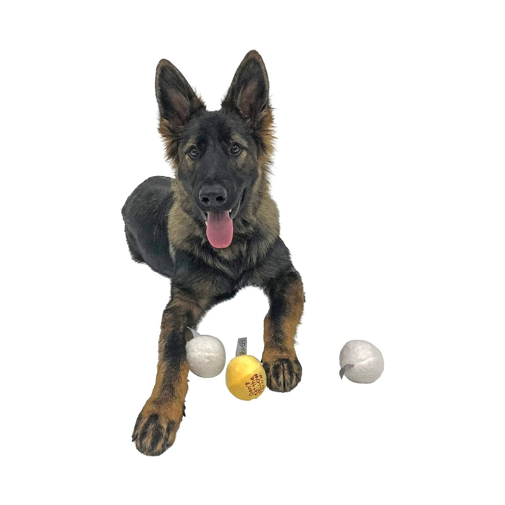 Midlee Snowball Fight indoor play toy—quiet squeaker for cozy indoor games.