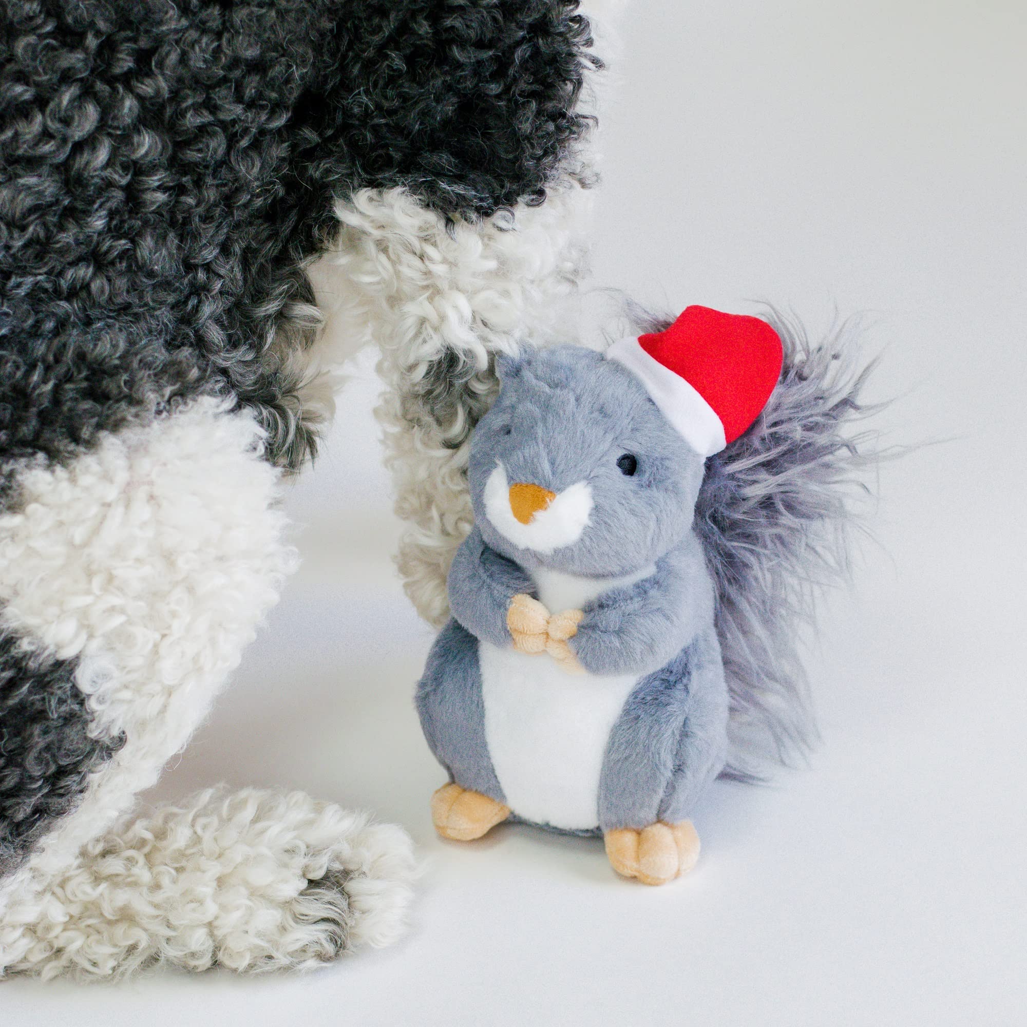 Midlee soft plush squirrel closeup shows cozy fur and stitching.