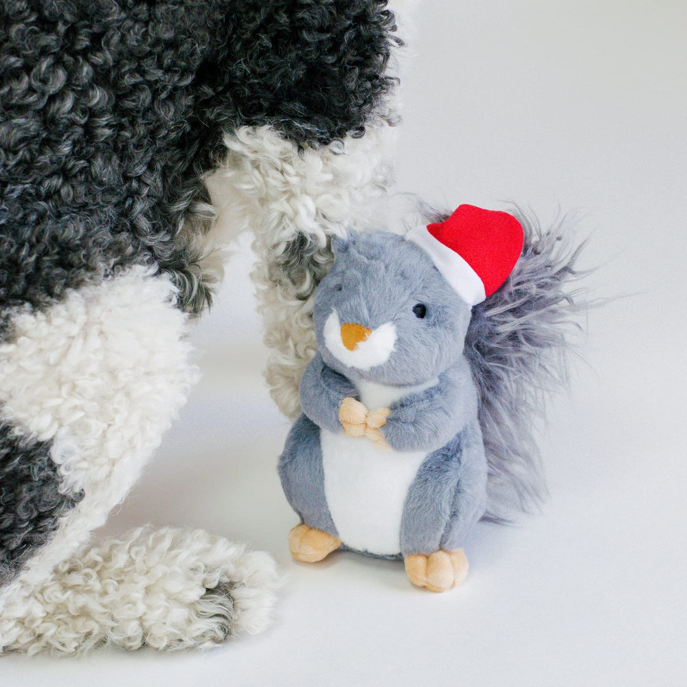 Midlee soft plush squirrel closeup shows cozy fur and stitching.