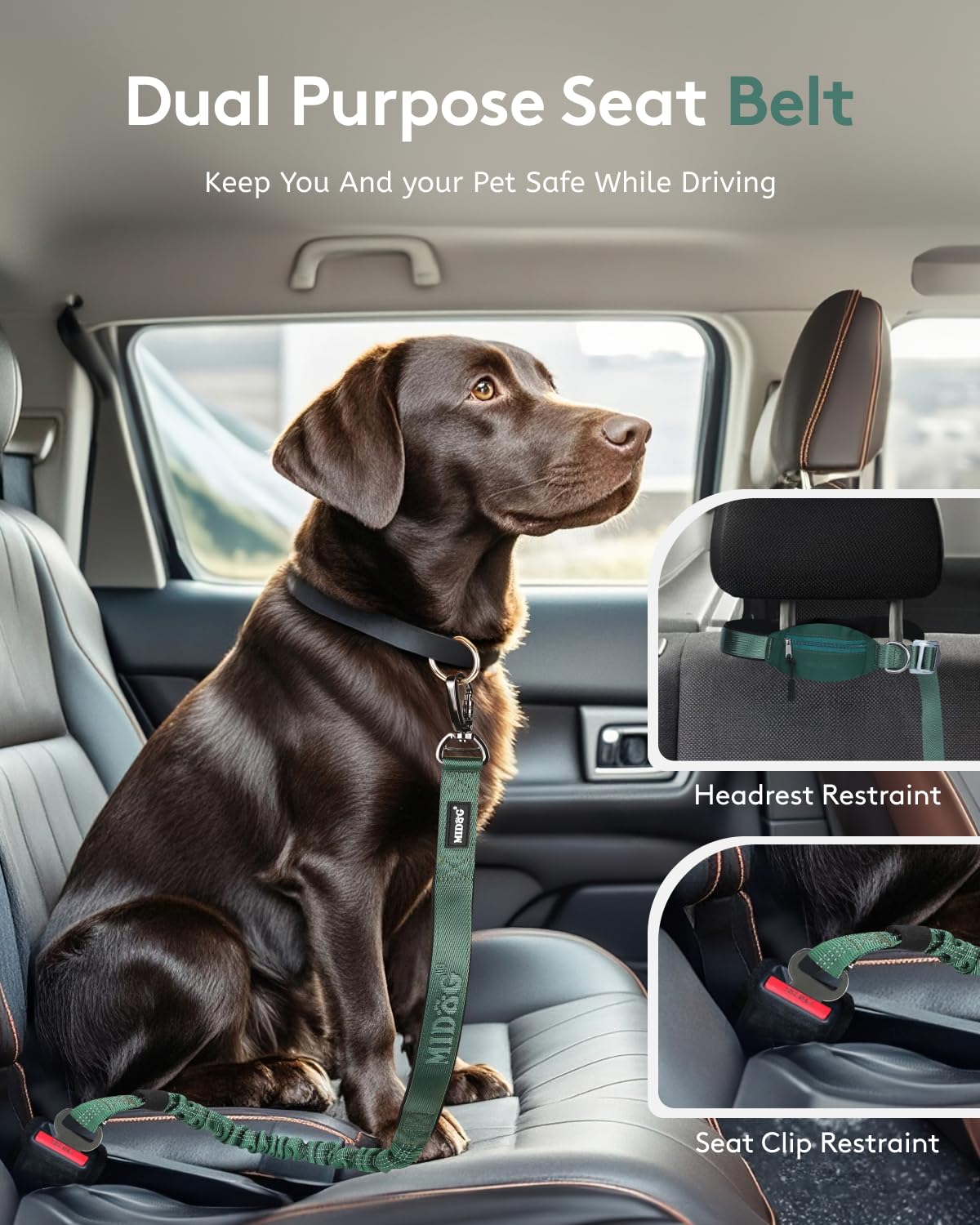 MIDOG 4-to-7ft adjustable length for versatile dog activities
