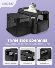 MIDOG cat carrier breathable window improves visibility and reduces travel anxiety