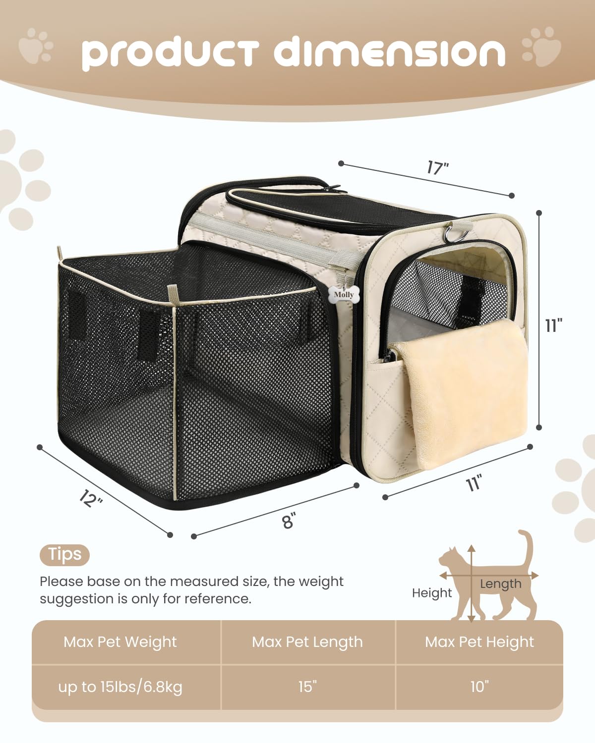 MIDOG anti-slip zipper close-up reveals secure escape-proof design for travel safety.