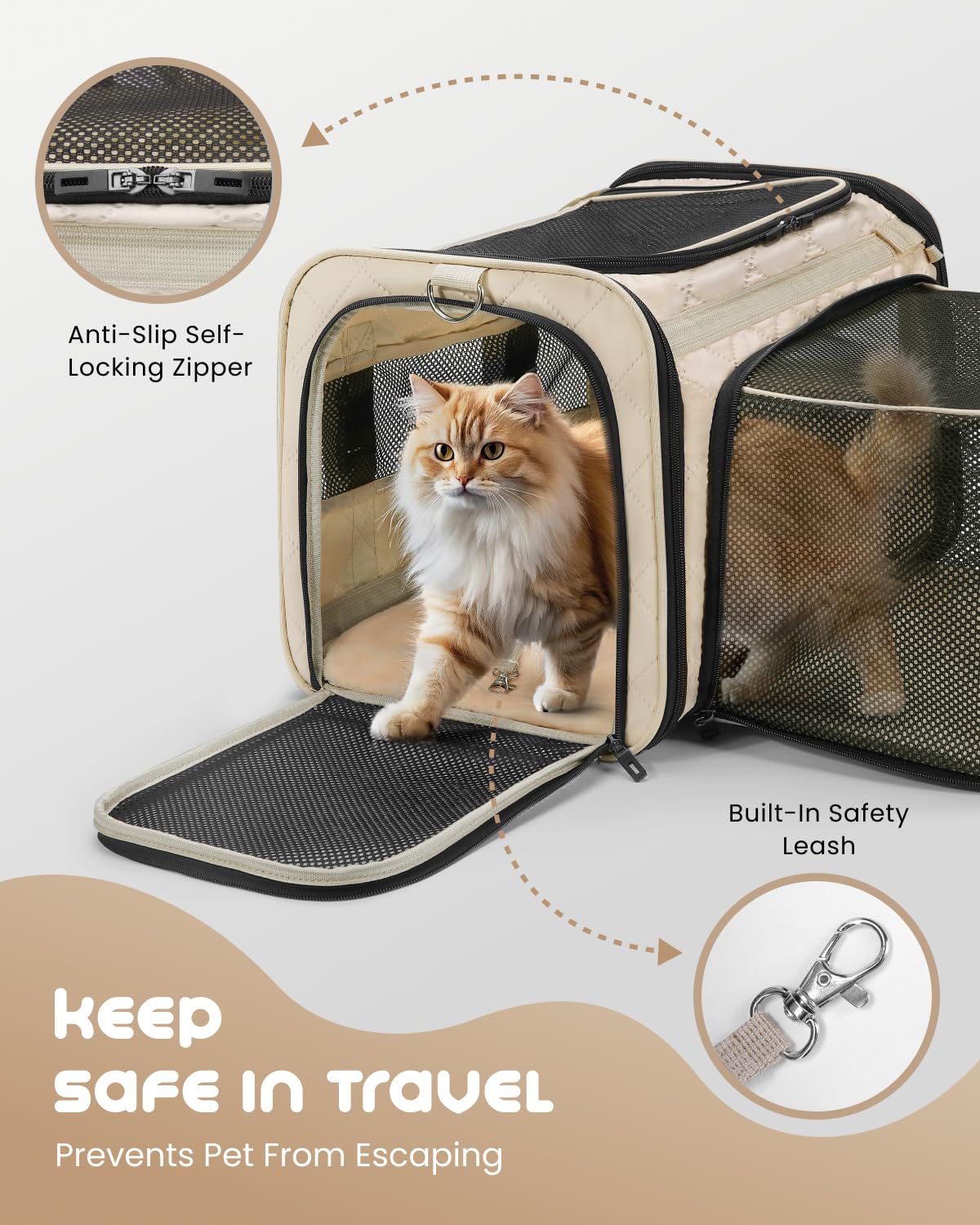 MIDOG breathable window demonstrates visibility and owner-pet connection on the go.