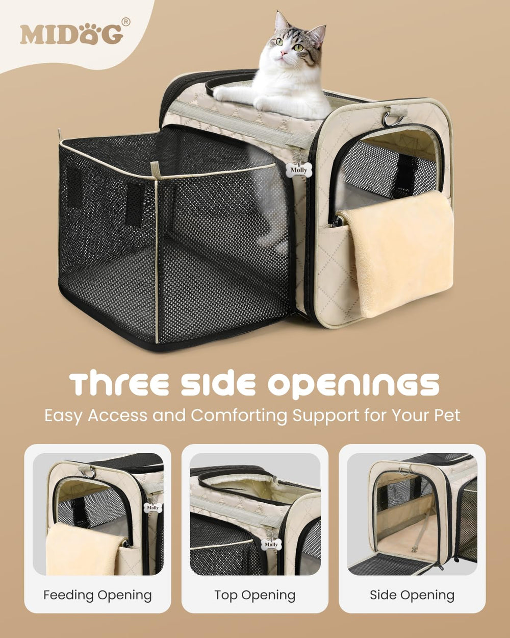 MIDOG pillow-inside view emphasizes cozy plush support during trips.