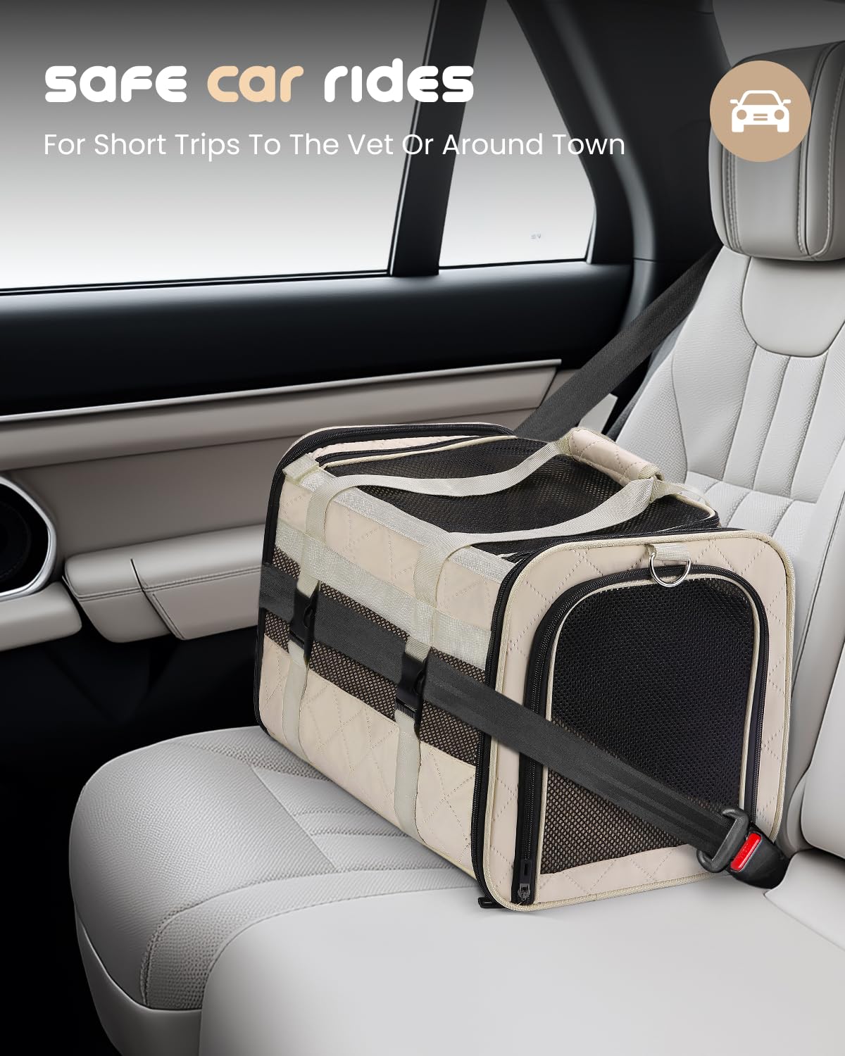 MIDOG water-resistant fabric showcases easy-clean fur-repellent surface.