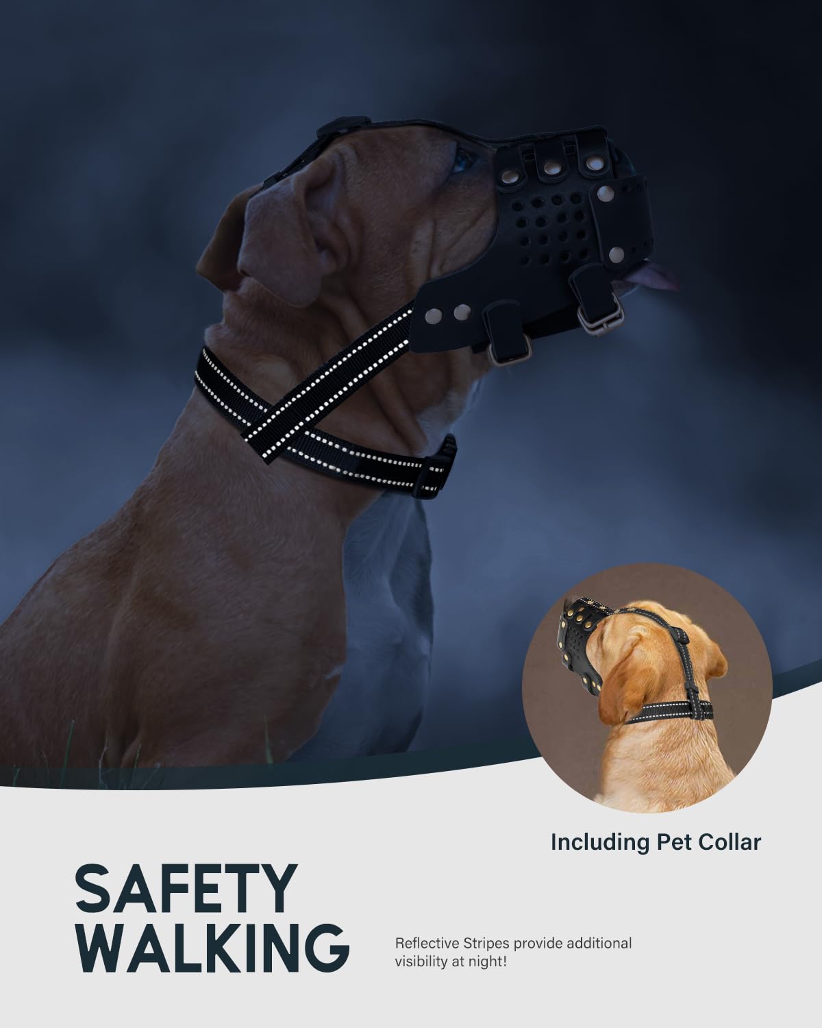 MIDOG leather muzzle soft leather texture for gentle fur contact