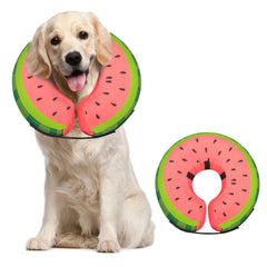 MIDOG soft inflatable dog cone close-up shows breathable fabric for comfort.