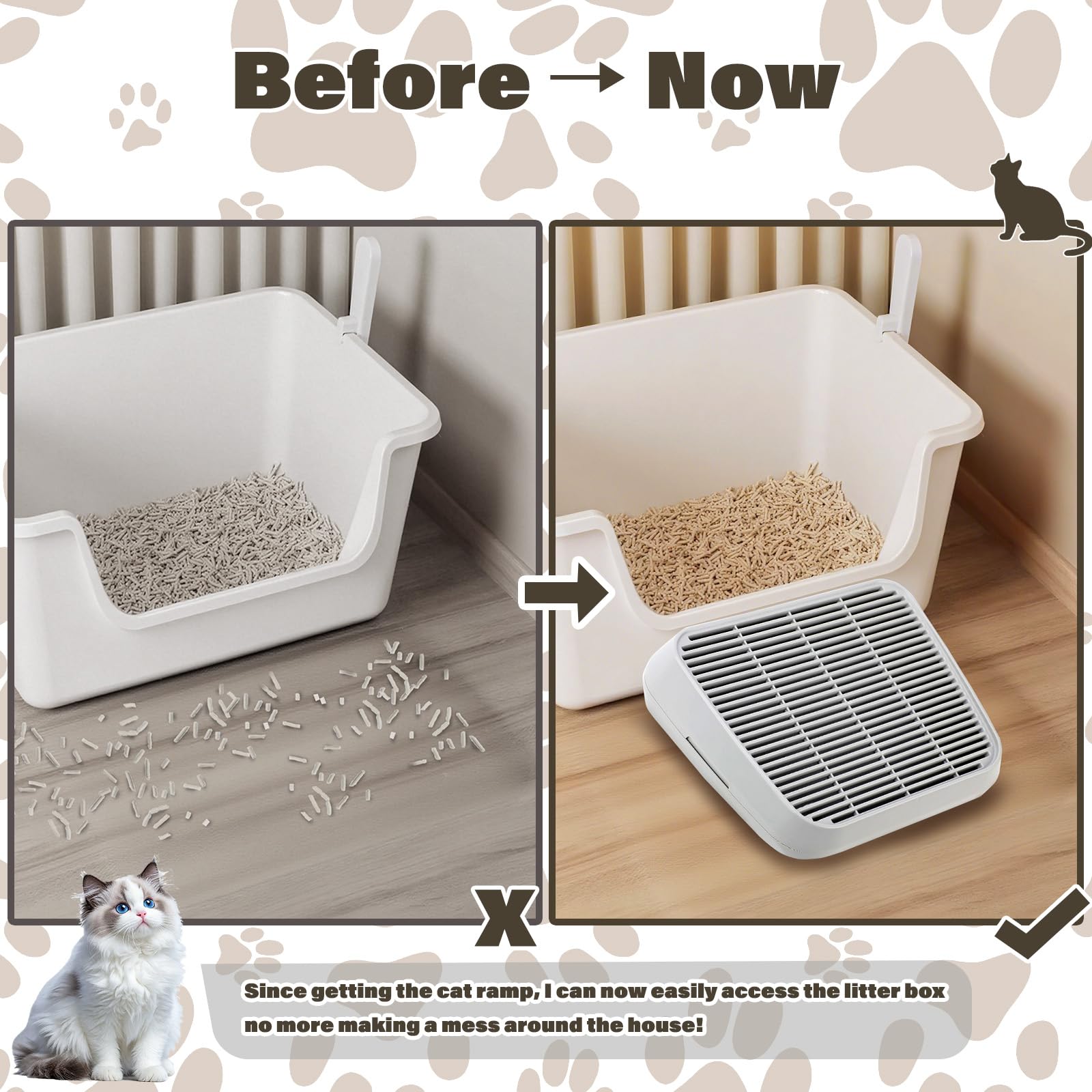 Midollarle cat-litter-catcher-edge-buckle allows quick cleaning after use.