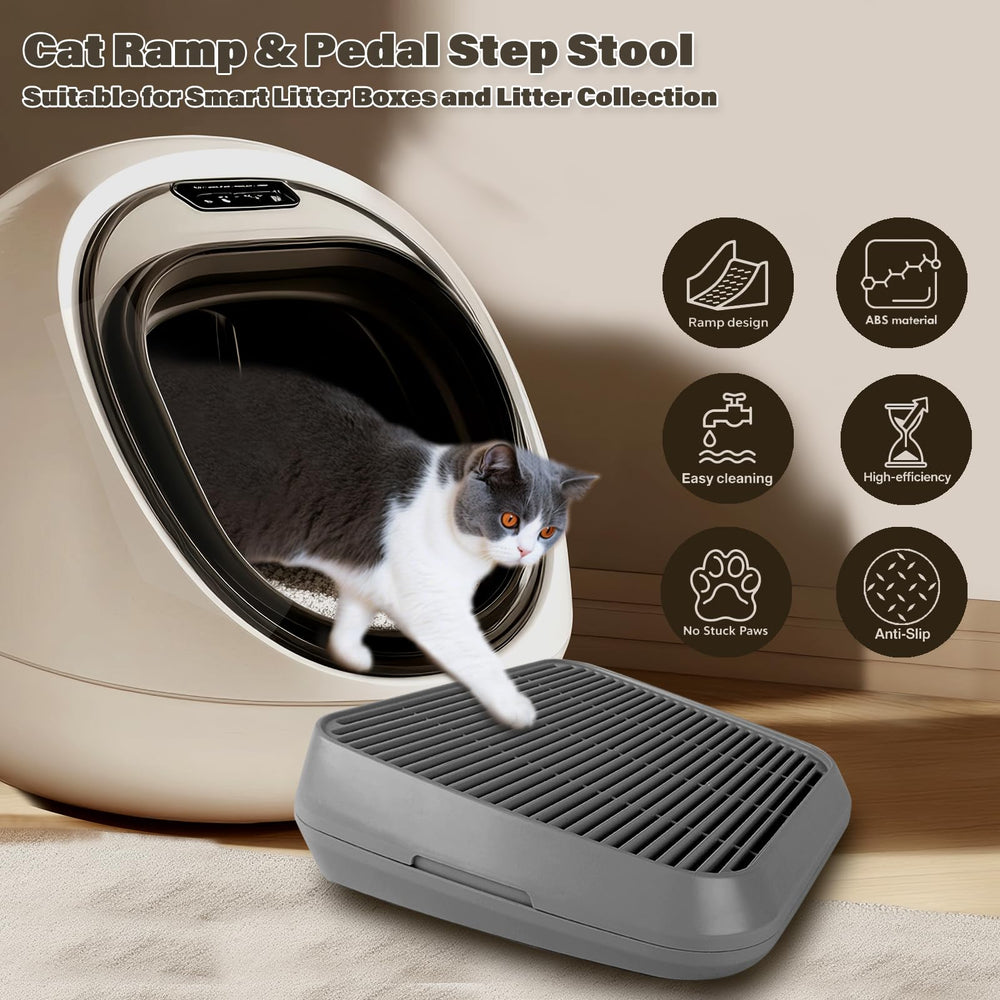 Midollarle cat ramp non-slip-bottom keeps footing secure while reducing slips during litter box activity.