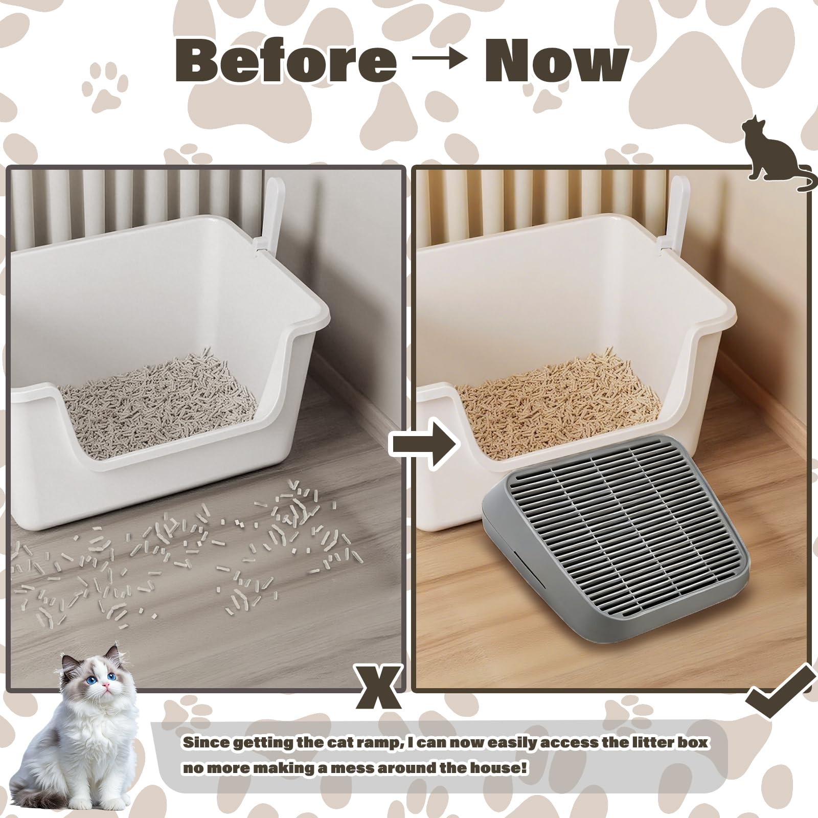 Midollarle cat ramp-waterproof-abs features durable, easy-to-clean material that resists stains and watermarks.
