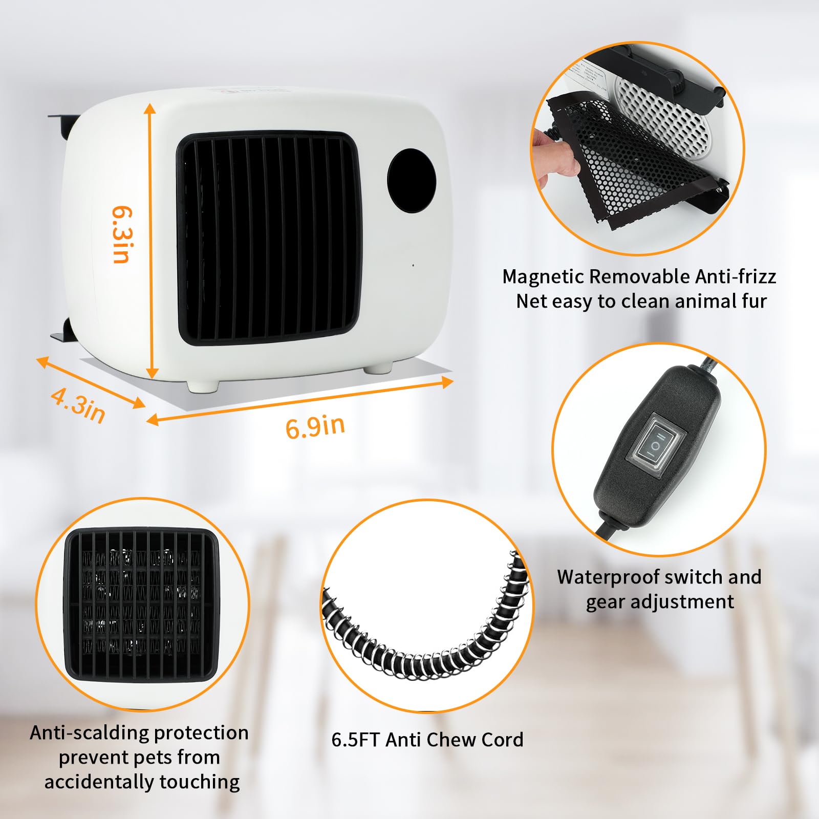 Midollarle dog house heater with bite-proof wire guards curious pets.