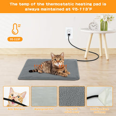 Midollarle heated cat house with thermostatic heating pad maintains cozy warmth for outdoors