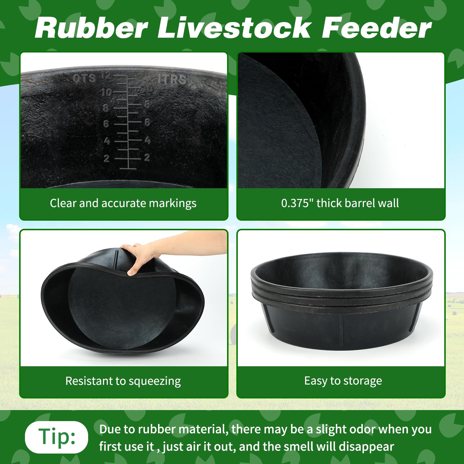 Midollarle large-capacity rubber bucket suitable for multiple livestock