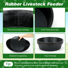 Midollarle large-capacity rubber bucket suitable for multiple livestock