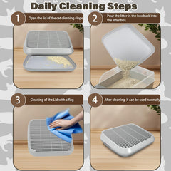 Midollarle litter-box mat waterproof-abs resists stains for daily use.