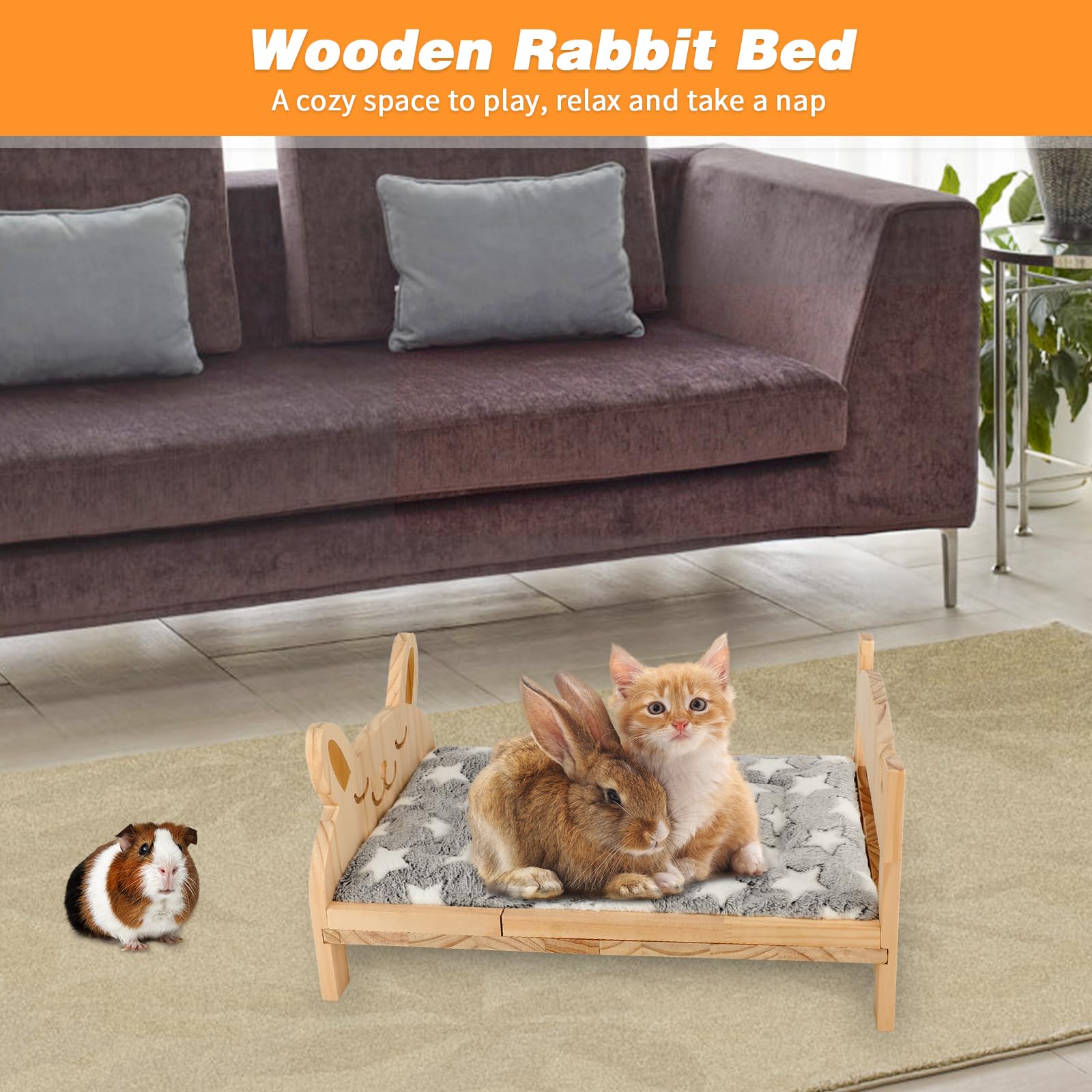 Midollarle rabbit bed separable design allows easy cleaning of bed and mattress.