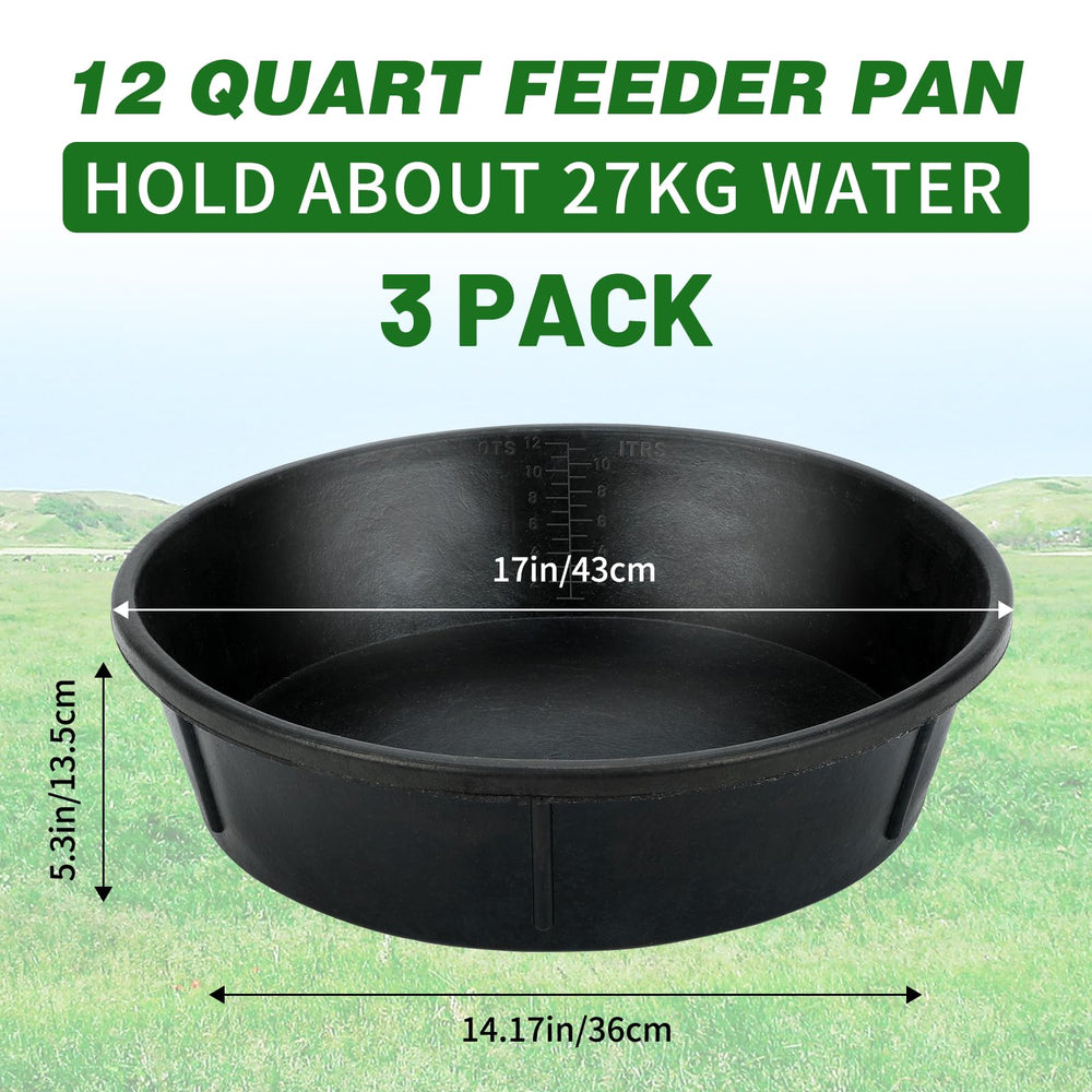 Midollarle rubber feeder pan front view highlighting sturdy design for large livestock