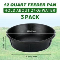 Midollarle rubber feeder pan front view highlighting sturdy design for large livestock