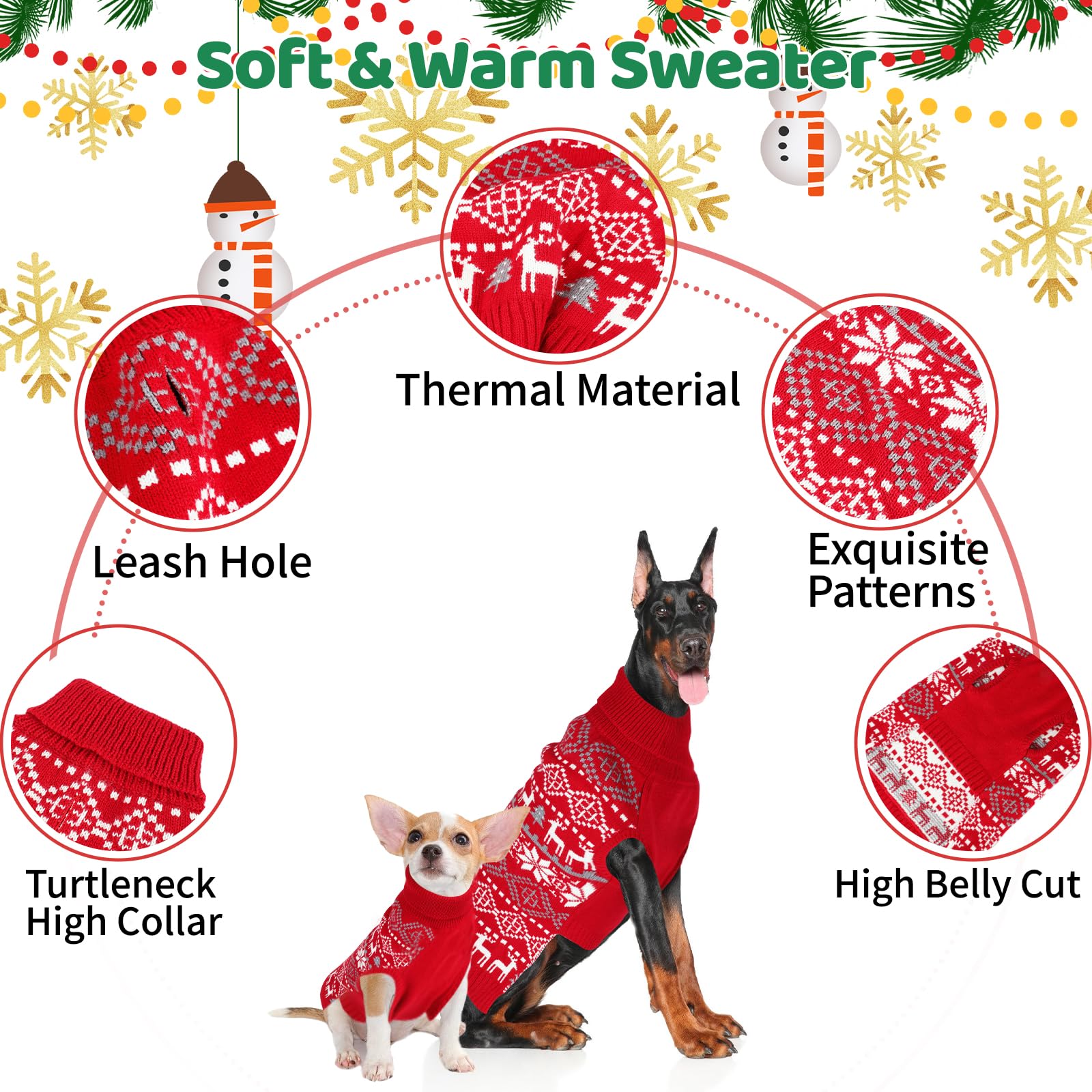 Midollarle X-Large dog sweater shows back leash hole for easy walk attachment