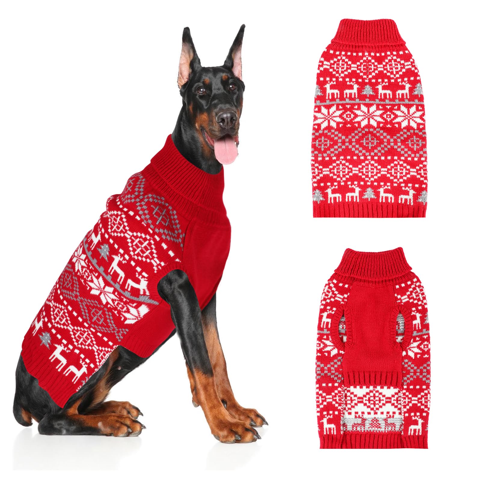 Midollarle X-Large dog Christmas sweater offers cozy knit warmth for cold-day walks